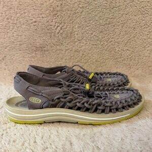 KEEN Uneek Magnet Mimosa Grey Purple Lime Green Sandals 1014970 Womens 10 Wide